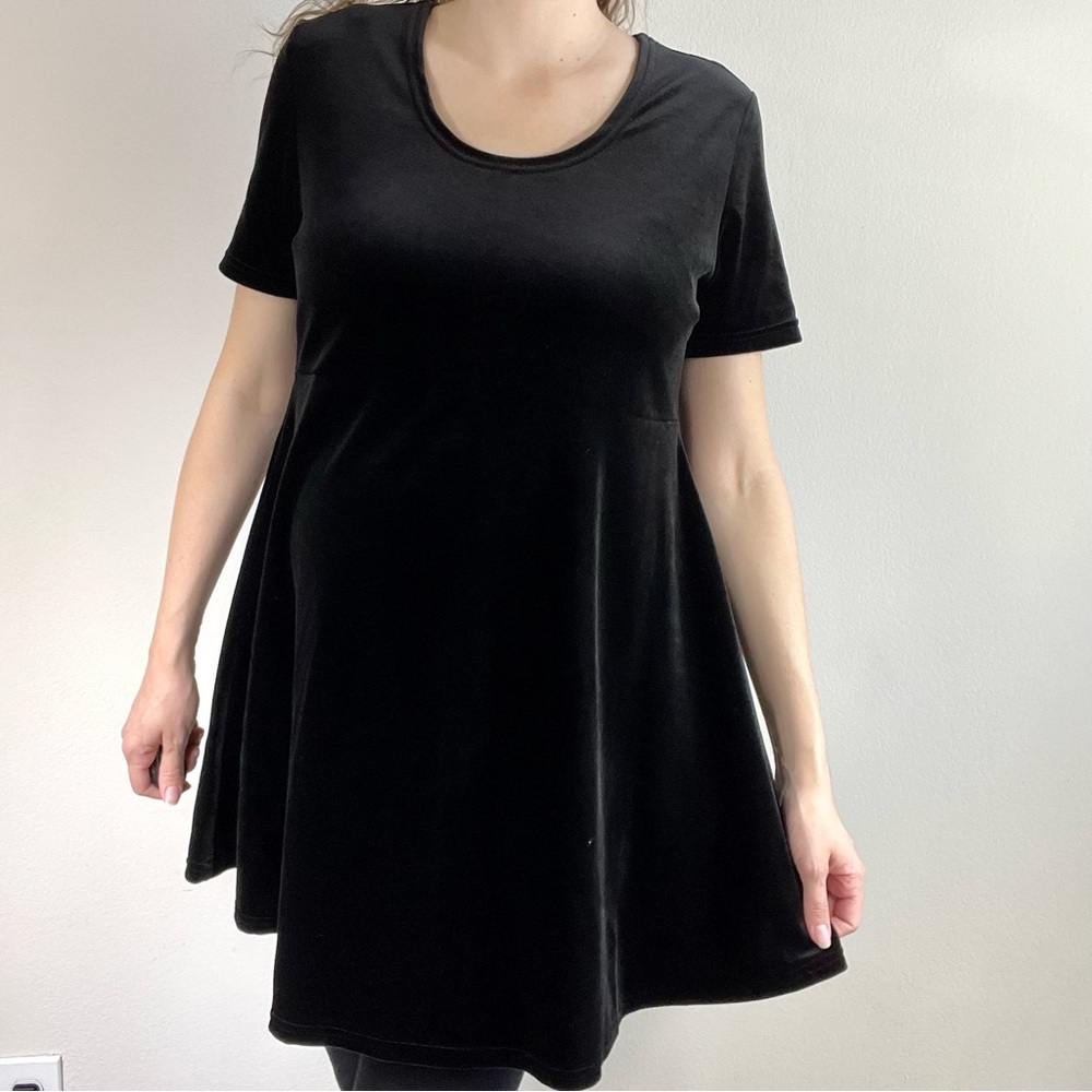 French Laundry Black Velvet Maternity Top Size Small